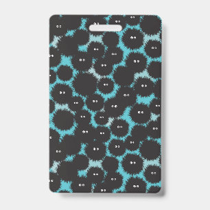 Funny black fluffy monsters  ID badge