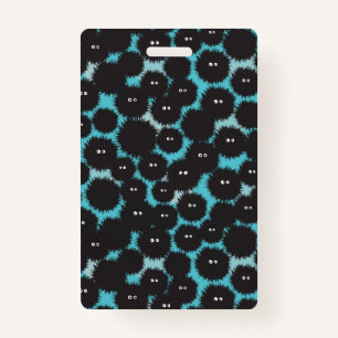 Funny black fluffy monsters  ID badge