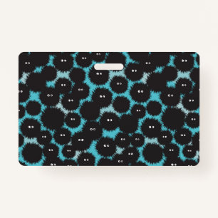 Funny black fluffy monsters  ID badge