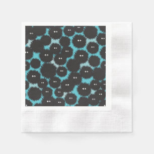 Funny black fluffy monsters  napkin