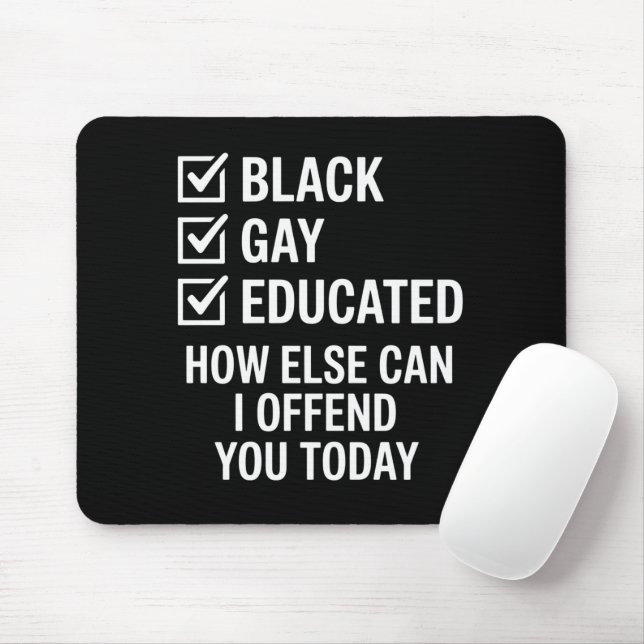 Funny Black Gay Pride Support LGBTQ Rights Mouse Mat (With Mouse)