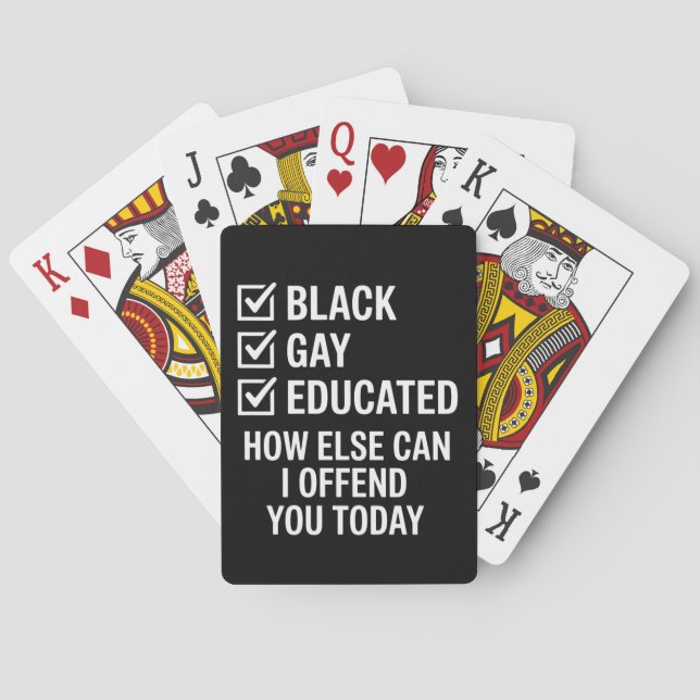Funny Black Gay Pride Support LGBTQ Rights Playing Cards (Back)