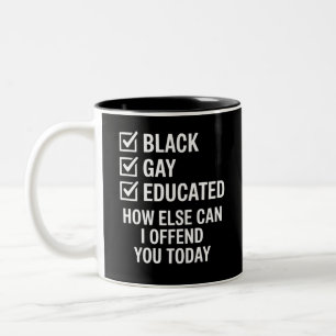 Funny Black Gay Pride Support LGBTQ Rights Two-Tone Coffee Mug