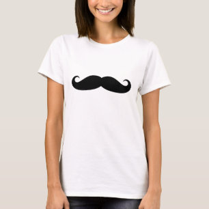 Funny black handlebar moustache t shirt for women