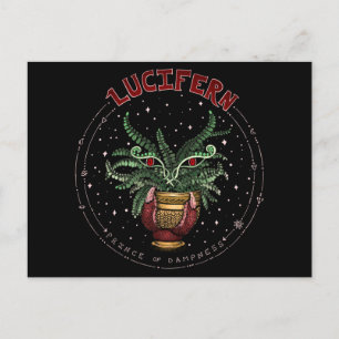 Funny Black Happy Halloween Plant Demon Lucifern Postcard