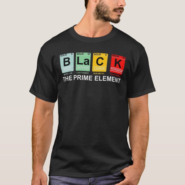 Funny Black History Month Periodic Table African T-Shirt (Front)