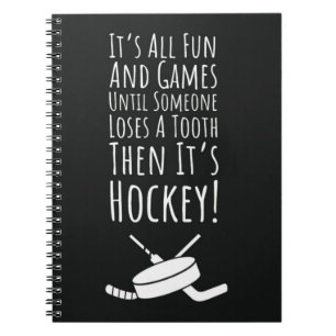 Funny Black Hockey Gifts Athlete For Him Notebook