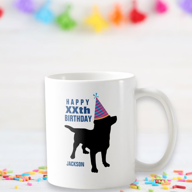 Funny Black Lab Dog Custom Birthday Coffee Mug (Creator Uploaded)