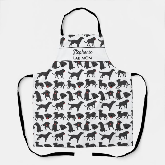 Funny Black Lab Dog Lover Dog Mum Dad Custom Apron (Front)