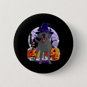 Funny Black Lab Labrador Dog Halloween Witch 6 Cm Round Badge
