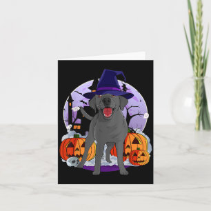 Funny Black Lab Labrador Dog Halloween Witch Card