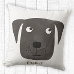 Funny Black Labrador Retriever Dog Custom Name Cushion<br><div class="desc">Cute little Black Labrador Retriever dog art to make you smile.
Personalise by changing or removing the name.</div>