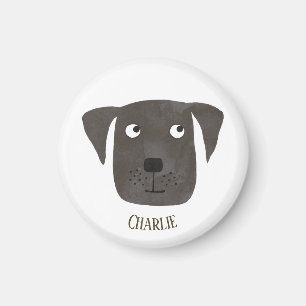 Funny Black Labrador Retriever Dog Custom Name Magnet