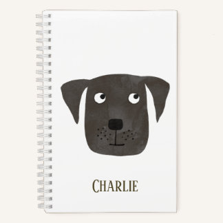 Funny Black Labrador Retriever Dog Custom Name Notebook