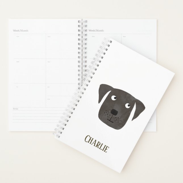 Funny Black Labrador Retriever Dog Personalised Planner (Display)