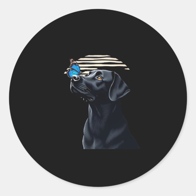 Funny Black Labrador Retriever Lab Dog Owner Pet A Classic Round Sticker (Front)