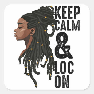 Funny Black Melanin Dreadlocks Gift Cute Afro Loc Square Sticker