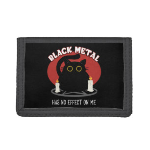 Funny Black Metal Satanic Cat Quote Trifold Wallet