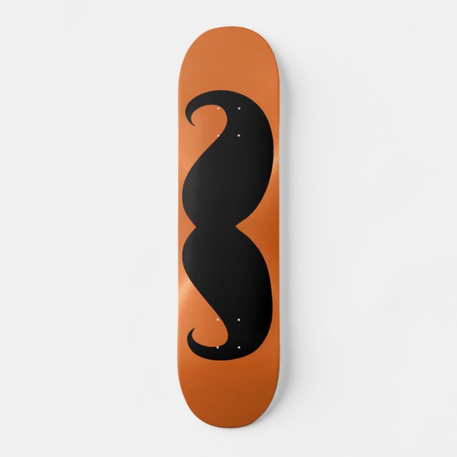 Funny black moustache 11 skateboard (Front)