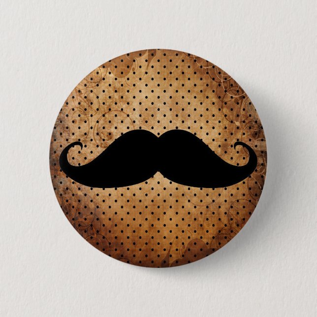 Funny Black Moustache 6 Cm Round Badge (Front)
