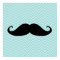 Funny Black Moustache And Blue Chevron Pattern