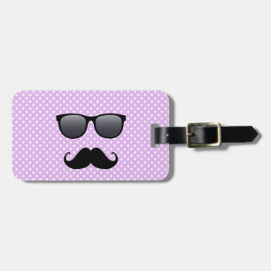 Funny Black Moustache And Glasses Luggage Tag