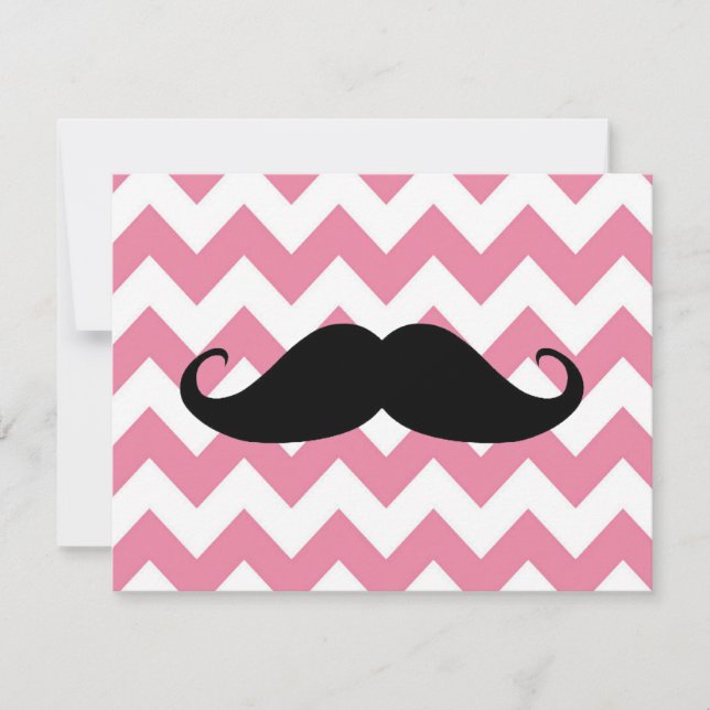 Funny Black Moustache And Pink Chevron Pattern (Front)