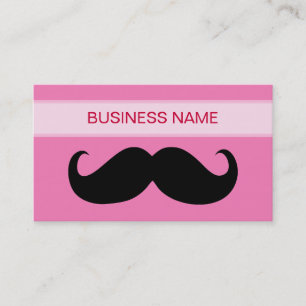Funny Black Moustache and Plain Pink Business Card