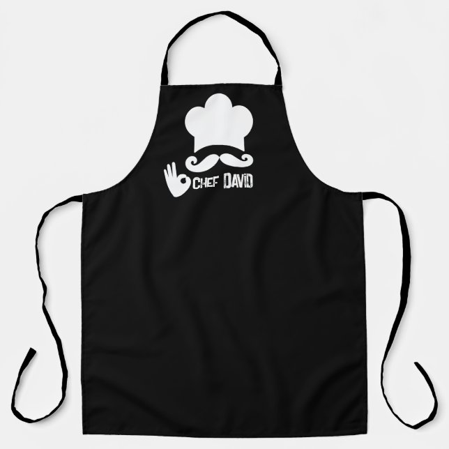 Funny Black Moustache Custom Apron (Front)