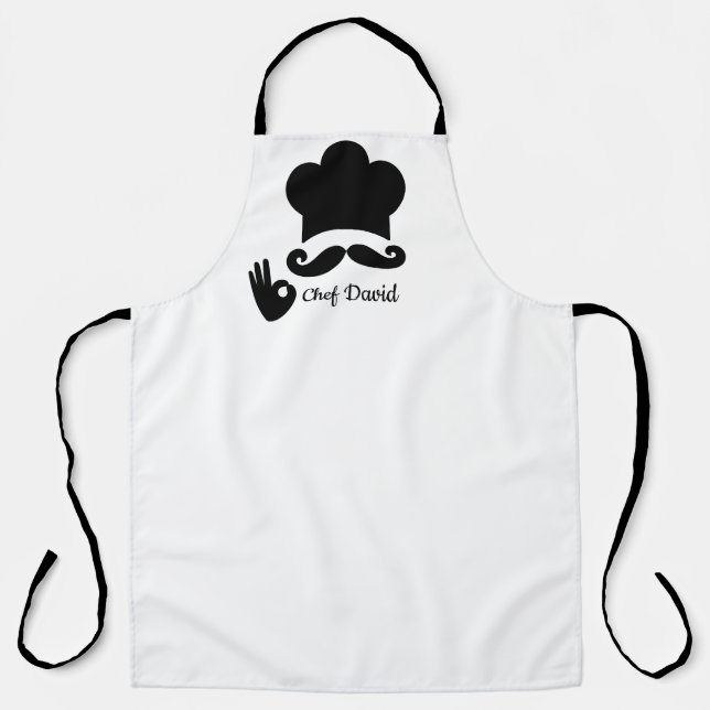 Funny Black Moustache Custom Apron (Front)