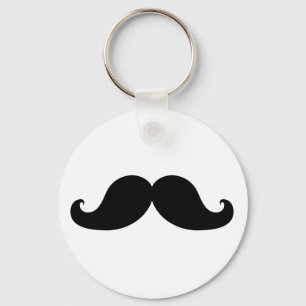 Funny Black Moustache Humour Key Ring
