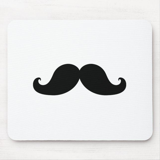 Funny Black Moustache Humour Mouse Mat (Front)