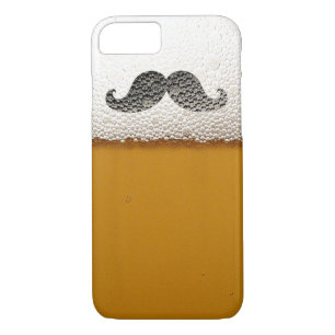 Funny Black Moustache in Beer Foam iPhone 8/7 Case
