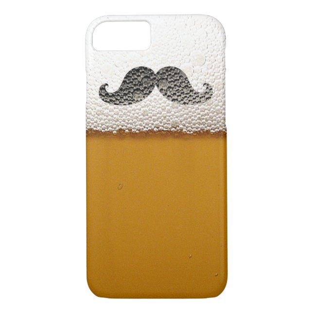 Funny Black Moustache in Beer Foam Case-Mate iPhone Case (Back)