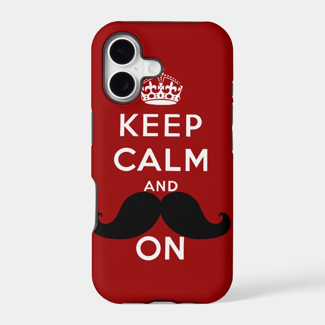 Funny Black Moustache Keep Calm (Back)