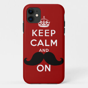 Funny Black Moustache Keep Calm iPhone 11 Case