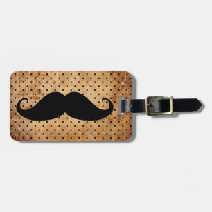 Funny Black Moustache Luggage Tag