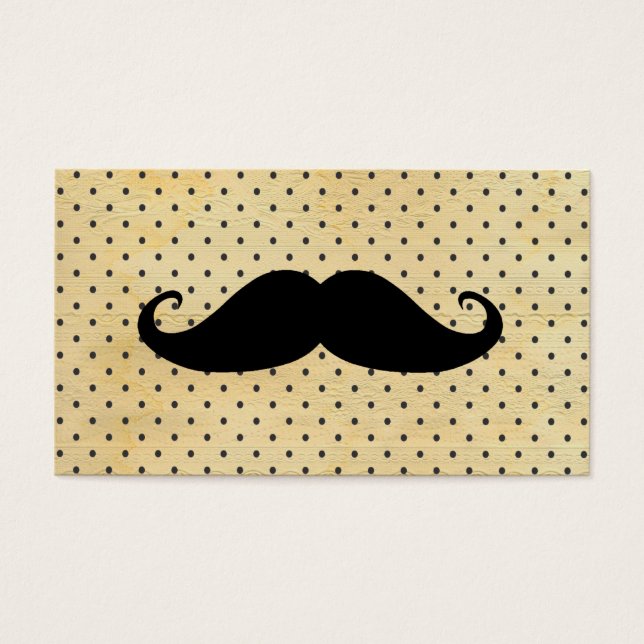 Funny Black Moustache On Vintage Yellow Polka Dots (Front)