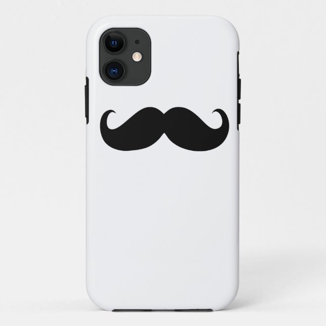 Funny Black Moustache on White Background Case-Mate iPhone Case (Back)