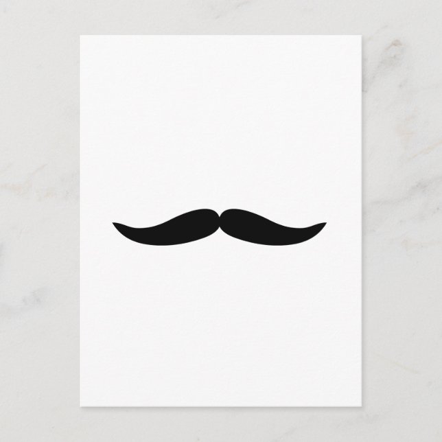 Funny Black Moustache or Moustache Postcard (Front)