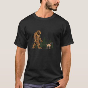 Funny Black Mouth Cur Bigfoot Dog Walking Dog Mom  T-Shirt