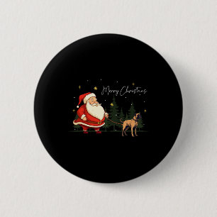 Funny Black Mouth Cur Dog Santa Claus Christmas Wa 6 Cm Round Badge
