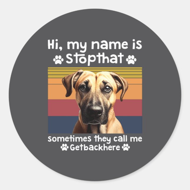 Funny Black Mouth Cur Dog Saying  Classic Round Sticker (Front)
