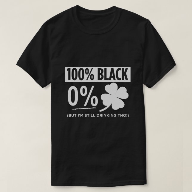 Funny Black People St Patricks Day Irish Shamrock T-Shirt (Design Front)