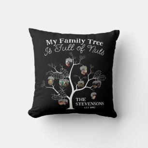 Funny Black Picture Family Tree is Full of Nuts   Cushion