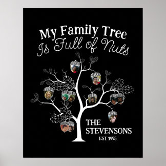 Funny Black Picture Family Tree is Full of Nuts Poster