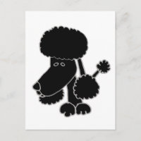Funny Black Poodle Puppy Dog Cartoon