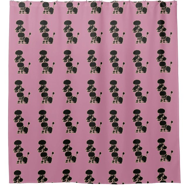 Funny Black Poodle Shower Curtain (Front)