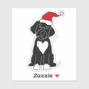 Funny Black Portuguese Water Dog Christmas