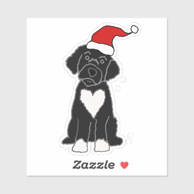 Funny Black Portuguese Water Dog Christmas (Sheet)
